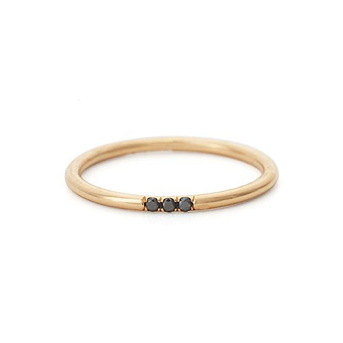 Stardust - triplets - black diamond ring