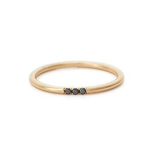 Stardust - triplets - black diamond ring