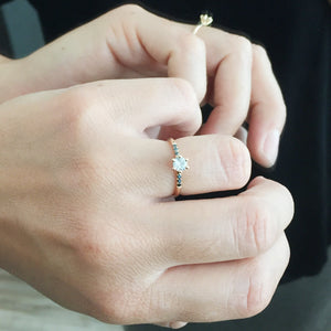 The Starlet ring - red gold